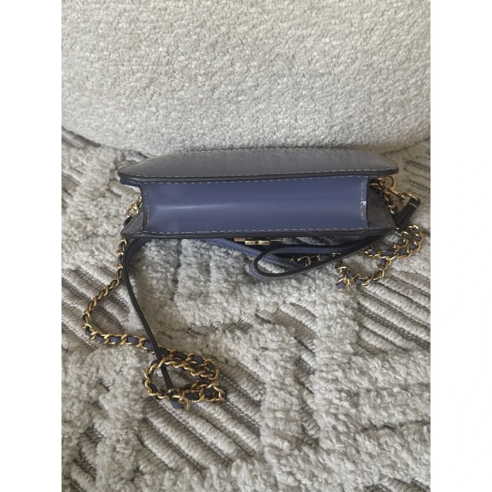 Tory Burch Britten Smooth‎ Chain Wallet w/Wristlet in Dark Lotus (Purple)